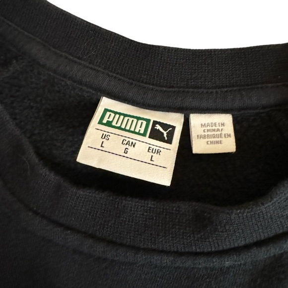 Puma Black Pocket Arm Pullover Crew Neck Sweatshirt Mens Large Unisex Logo - Picture 4 of 8